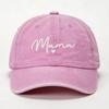Adjustable Mama Heart Caps Washed Cotton Baseball Cap Fashion Sport Visors Cap  Gifts