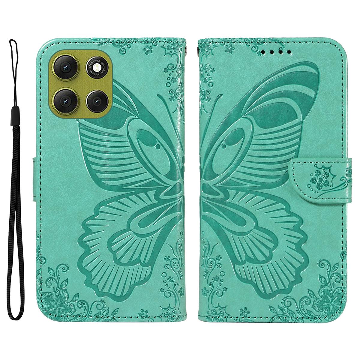 

For Motorola Moto G86 5G/G86 Power 5G Case Butterfly Pattern PU Leather Folio Flip Phone Cover - Light Purple E