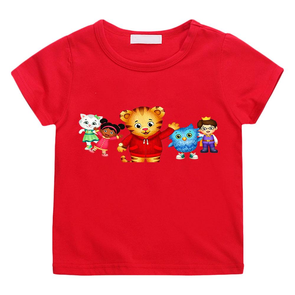 Daniel Tiger’s Neighborhood Children's T-shirts Cotton Cartoon Print Short Sleeve Funny Boys Cute Girls Tees Casual Tops Summer