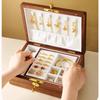 Elegant Walnut Wooden Double Layer Jewelry Box Portable Travel Organizer with Built-in Storage Compartments