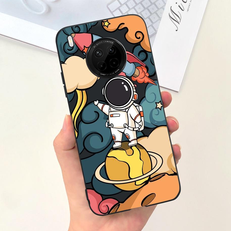 For Huawei Y9a 2020 Silicone Case FRL-22 FRL-23 Cute Astronaut Love Heart Slim Soft TPU Phone Case on Huawei Nova Y9a Y 9A Cover