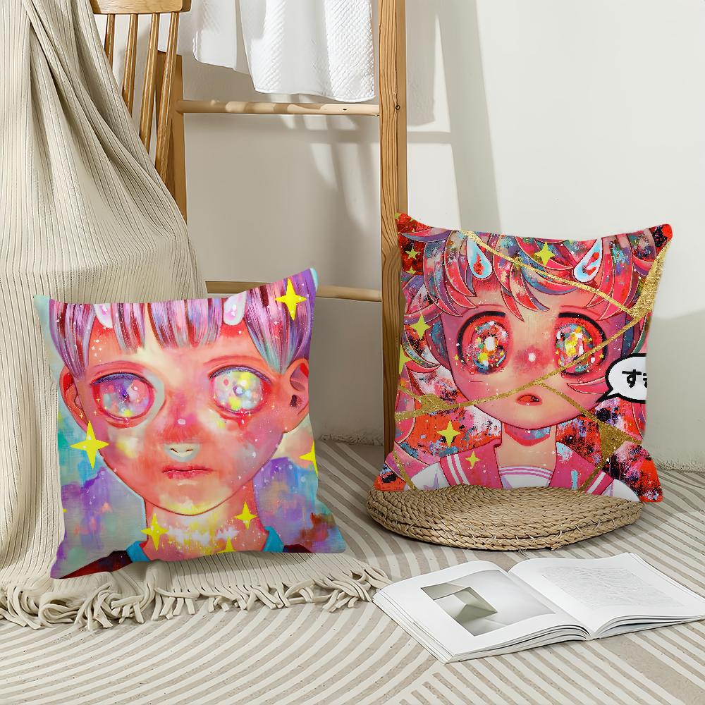 Art H-Hikari Shimoda Color Pillow Case Sofa Living Room Bedroom Headboard Backrest Square Cushion Nap Time