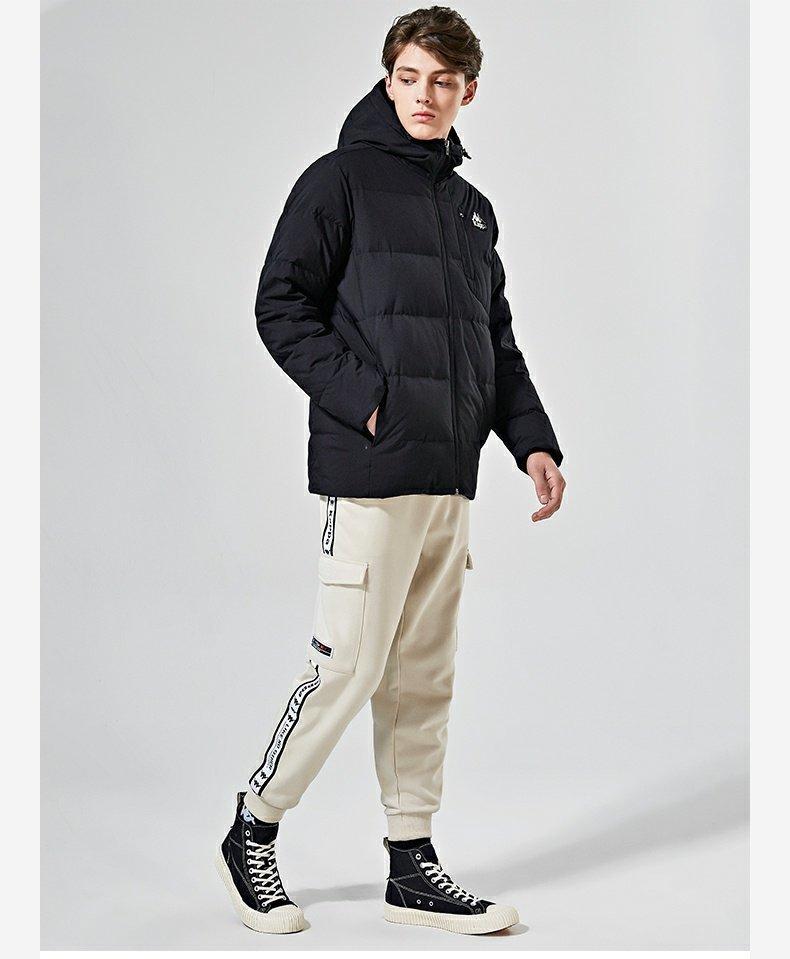 KAPPA Men's Down Jacket Thick Hooded Cold Jacket Coat