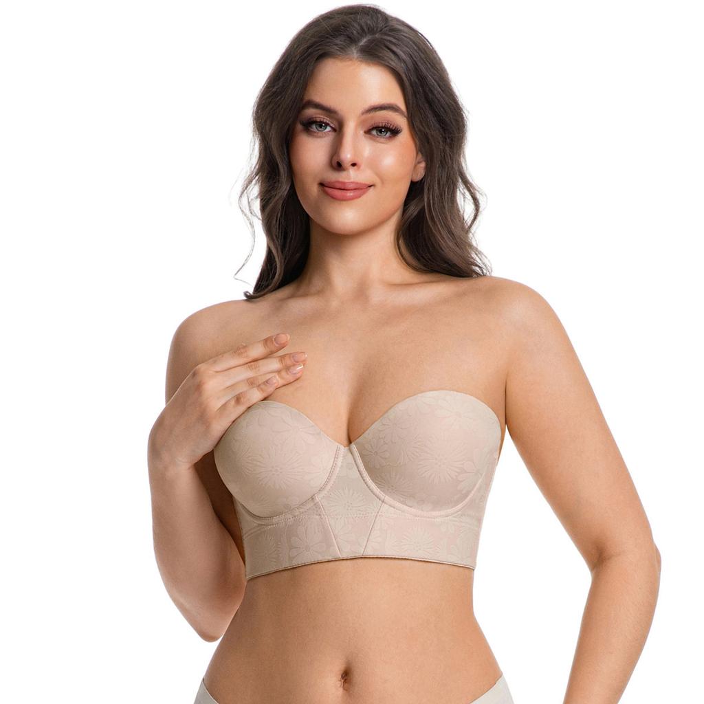 Intimo Sexy da Donna Taglie Forti per Primavera ed Estate, Schiena Scoperta, Con Ferretto, Push-up, Senza Spalline, Antiscivolo