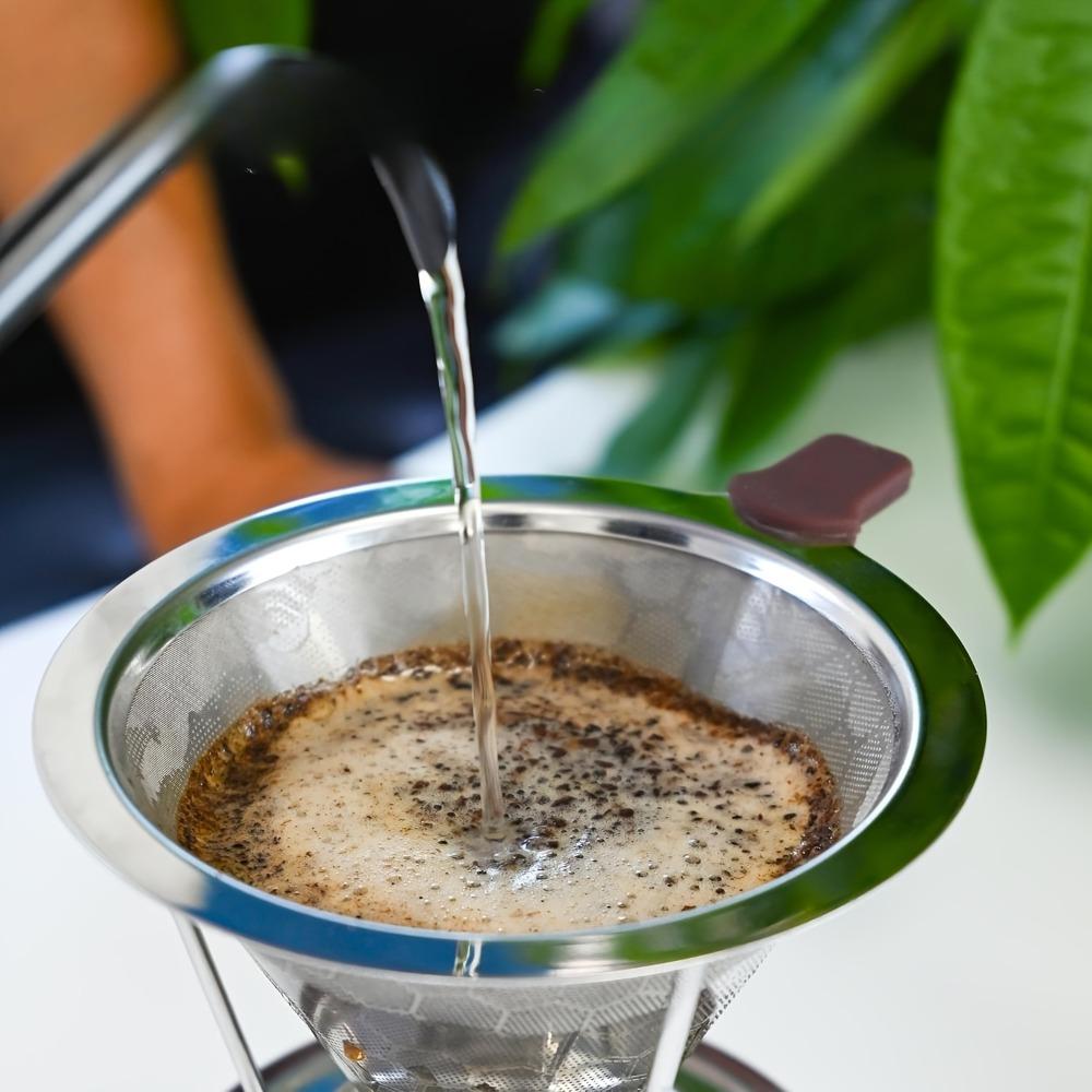 Filtro da Caffè Portatile Acciaio Inossidabile Facile da Pulire Riutilizzabile Doppio Strato Imbuto da Caffè Senza Carta Portafiltro Pour Over Dripper da Caffè