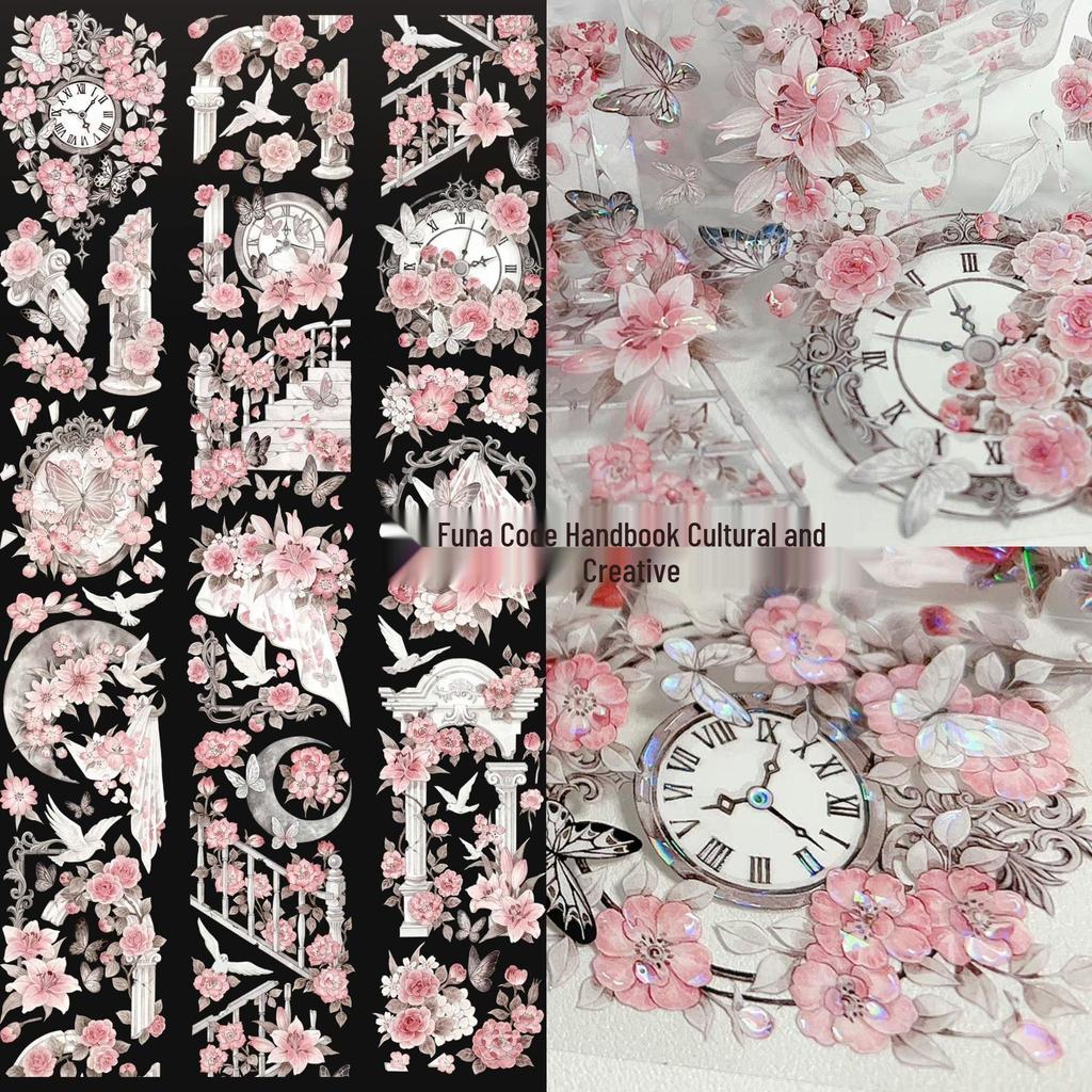 Falling Sunset Tide Washi Tape & Stickers for Journals: Flowing Hemp Ancient Style