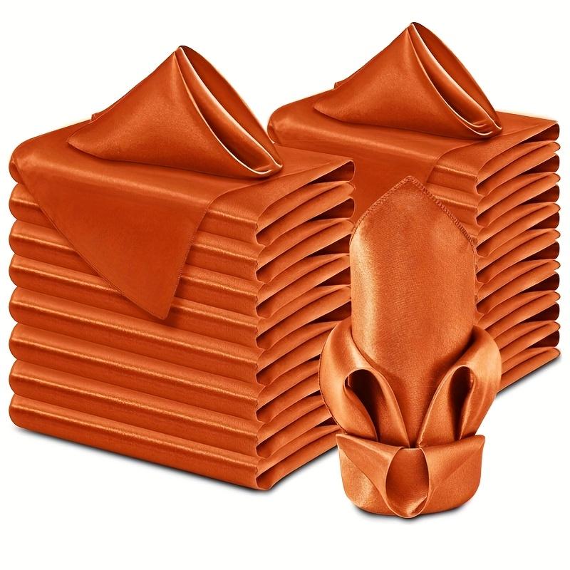 20 шт./набор Салфетка из гладкой сатиновой ткани Полиэстер Квадратная Обеденная салфетка Однотонная Моющаяся и многоразовая Подходит для свадеб