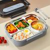 Large-capacity 304 Stainless Steel Lunch Box with Tableware for Adults Kids Leakproof Food Containers Portable Grids Bento Box