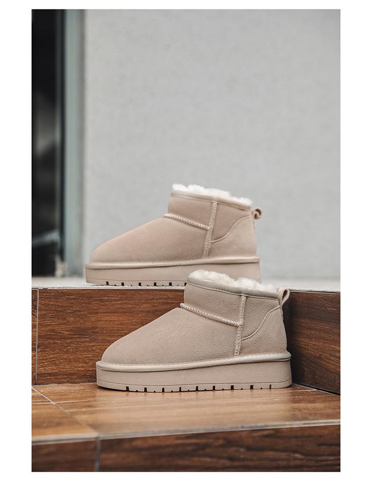 2025 Women's Thick-Soled Sheepskin Snow Boots, Fleece-Lined & Non-Slip