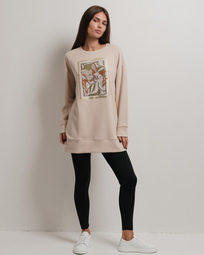 Long Sweatshirt Butella 16639 M Beige