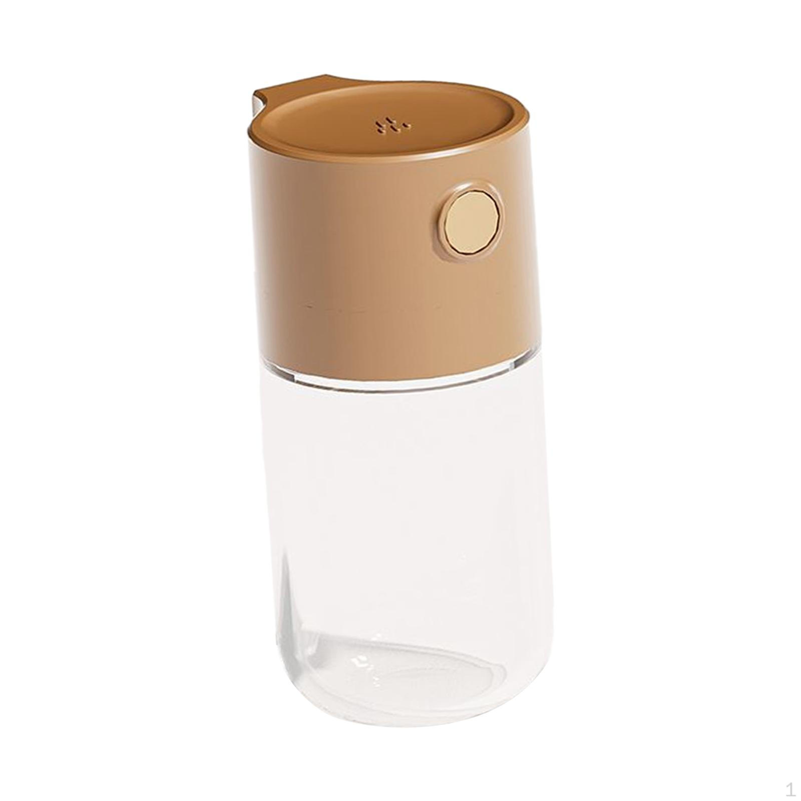 

Горшки для специй, стеклянная солонка с ограничением, портативный нажимной тип для барбекю, кухонный аксессуар для приправ коричневый