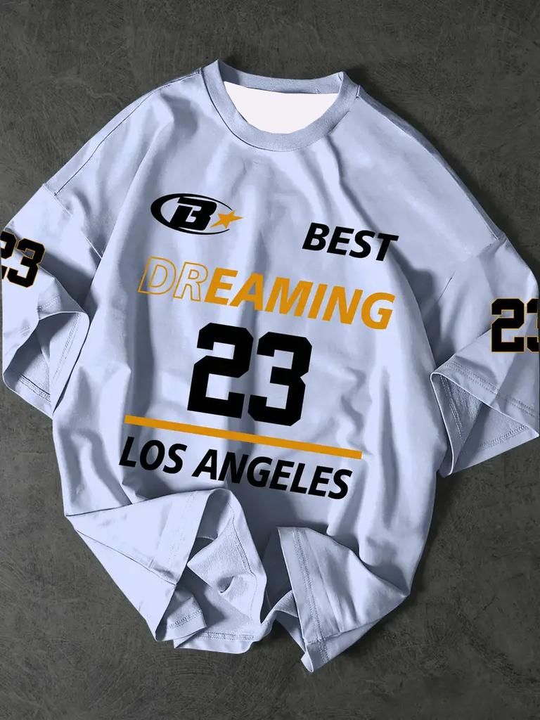 Men's Sports Jersey Los Angeles 23 Print Short Sleeve T-Shirt Summer Graphic Baseball Jerseys Plus Size Women's Sport T-Shirt