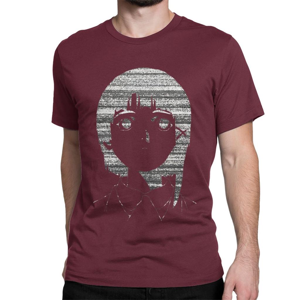 Serial Experiments Lain White Noise T Shirts Men Women Pure Cotton Awesome T-Shirts Anime Lwakura Sci Fi Manga Plus Size