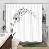 Dandelion & Music Notes Curtain - Rustic Wood Design, Textured Polyester, 70In, 12 Hooks, Machine Washable