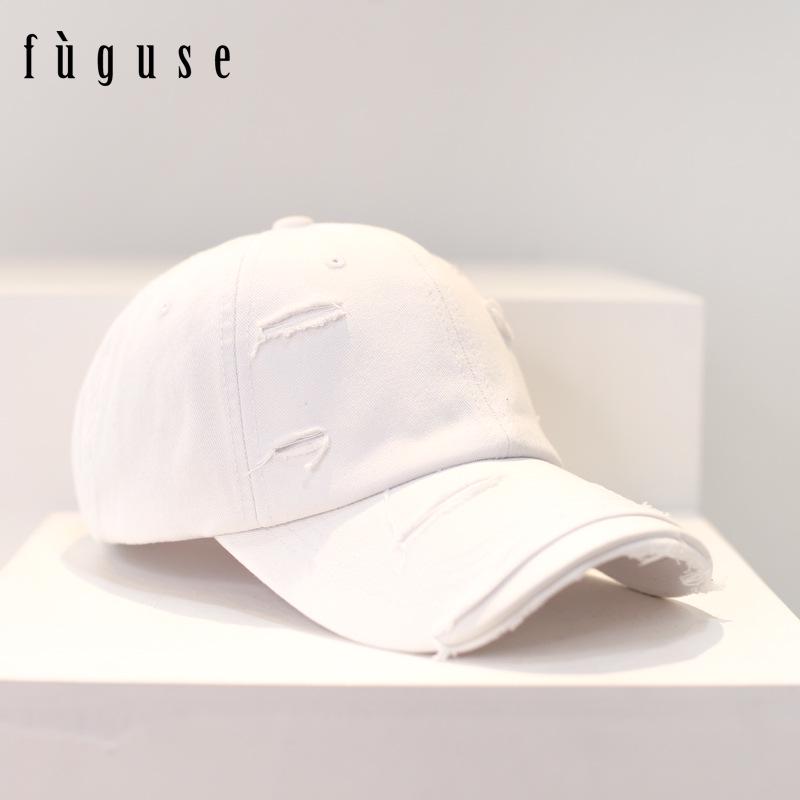 Vintage Style Distressed Ripped Baseball Cap - Unisex Trendy Spring Hip Hop Soft Curved Brim Sun Visor