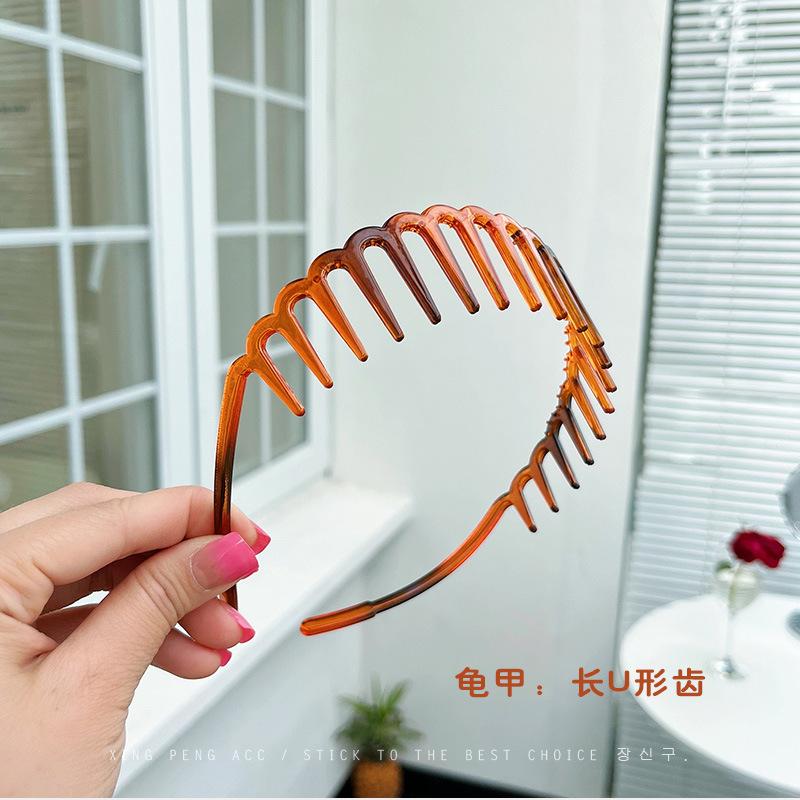 Women's Fashionable and Versatile Hairband for Going Out, Crushed Hairpin with Teeth, Non-slip Face Washing Headband Headdress