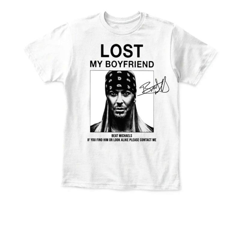 Boyfriend Bret Michaels Cotton White Unisex T-Shirt M