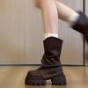 Fashion British Style Women Mordern Short Boots Fashion Platform Height Increase Trouser Legs Booties Winter Shoes Zapatos De Mujer