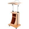 VEVOR Podium Stand, 1100 mm Wooden Lectern, Portable Laptop Desk with Lockable Wheels, Wide Reading Surface and Open Storage Area