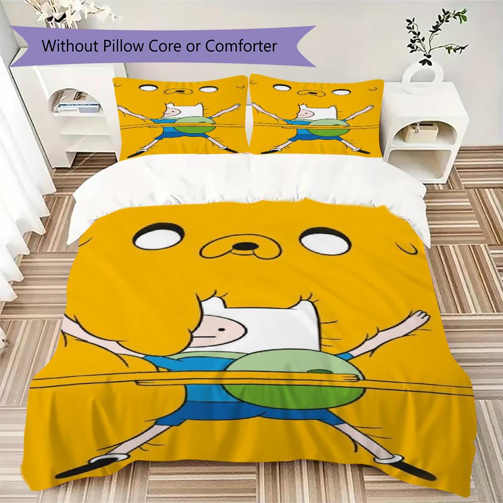 Adventure Time Anime Pattern Bedding Uilt Set Uilt Cover Pillowcase Home Decoration Birthday Gift (1 * Duvet Cover + 2 * Pillowcase  Without Core)03