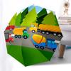Cartoon-Traktor-Thema Faltbarer Regenschirm Mode Automatik-Öffnung 8 Eisenrippen Kunststoffgriff Faltbarer Sonnenschirm Perfekte Weihnachtsgeschenke