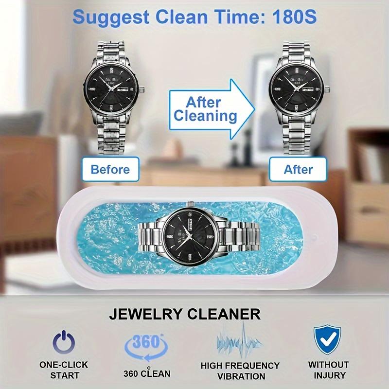 Multifunctional Ultrasonic Cleaner, Portable High Frequency 120 Hz Deep Cleaning Machine  - for Jewelry, Eyeglasses, Watches - USB Powered, Home Use