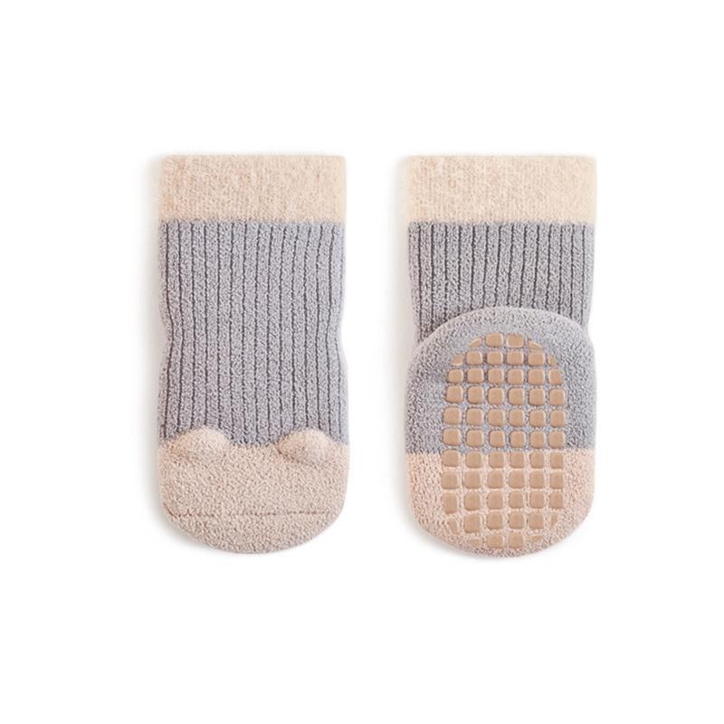 Infant Baby Warm Fleece Anti-Slip Walking Floor Socks S