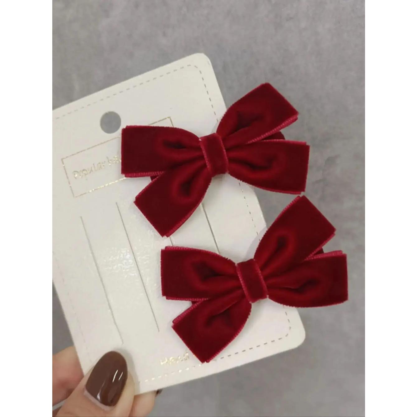 

Lystrfac 2Pcs/Lot Hair Bow For Women Girls Hairpin Simple Fashion Top Hair Clip Women Girls Hairgrips Kids Hair Accessories