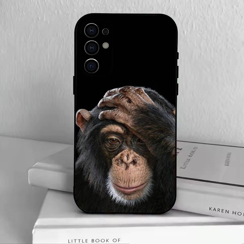 Funny Cute Monkeys  Phone Case For Samsung S25,S24,S21,S22,S23,S30,Ultra,S20,Plus,Fe,Soft Silicone Black Cover