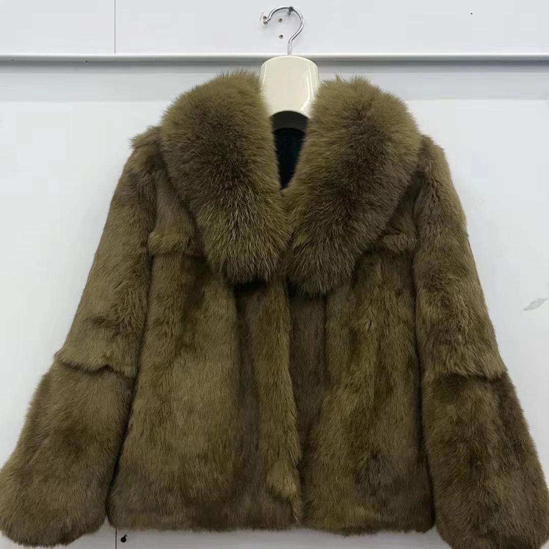 

Женское меховое пальто с воротником, куртка, длинное пальто M коричневый