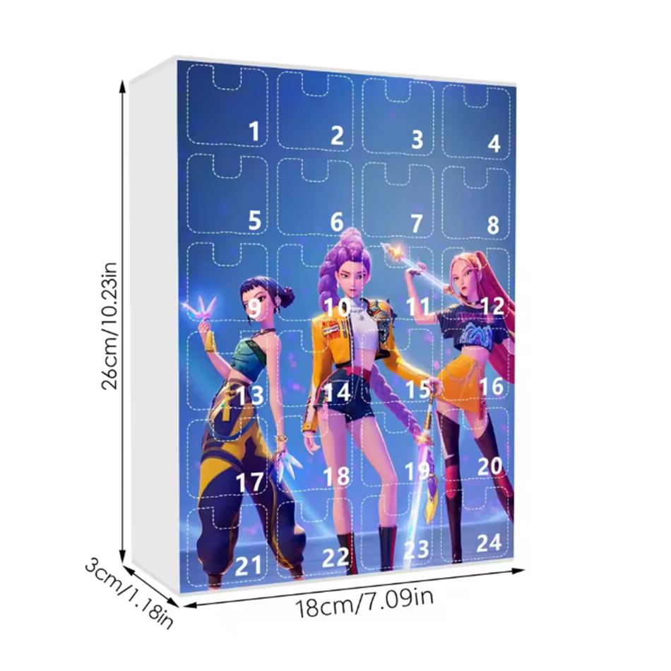 Kawayi Dämonenjäger Weihnachtsbaumschmuck Kpop Stil Adventskalender Blind Box Niedlich Gothic Feiertagsdeko Für Teenager Und Frauen Geschenk