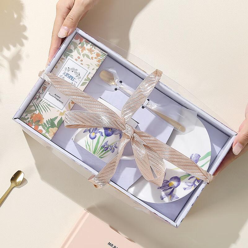 

Changbaosen Iris Ceramic Coffee Cup & Saucer Gift Set