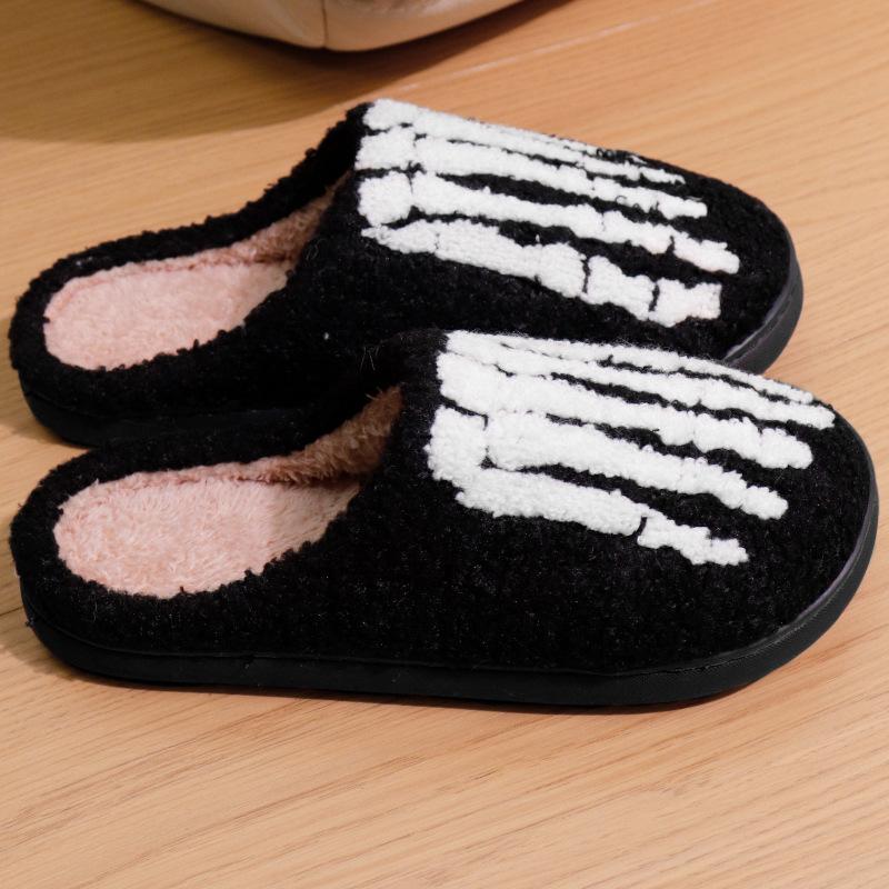 New Halloween Ghost Hand Cartoon Warm Winter Cotton Slippers Men and Women Couples Home Indoor Cotton Slippers