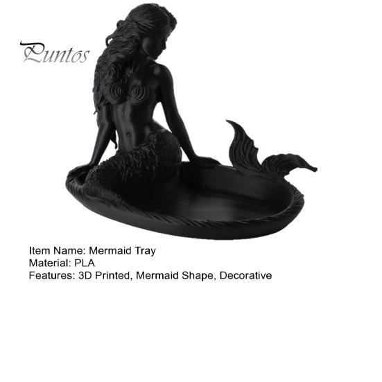 Decorative Ring Holder 3D Printed Mermaid Jewelry Tray, Vintage Rings Earrings Necklaces Organizing Display Tray Dish, Trinket Keys Plate for