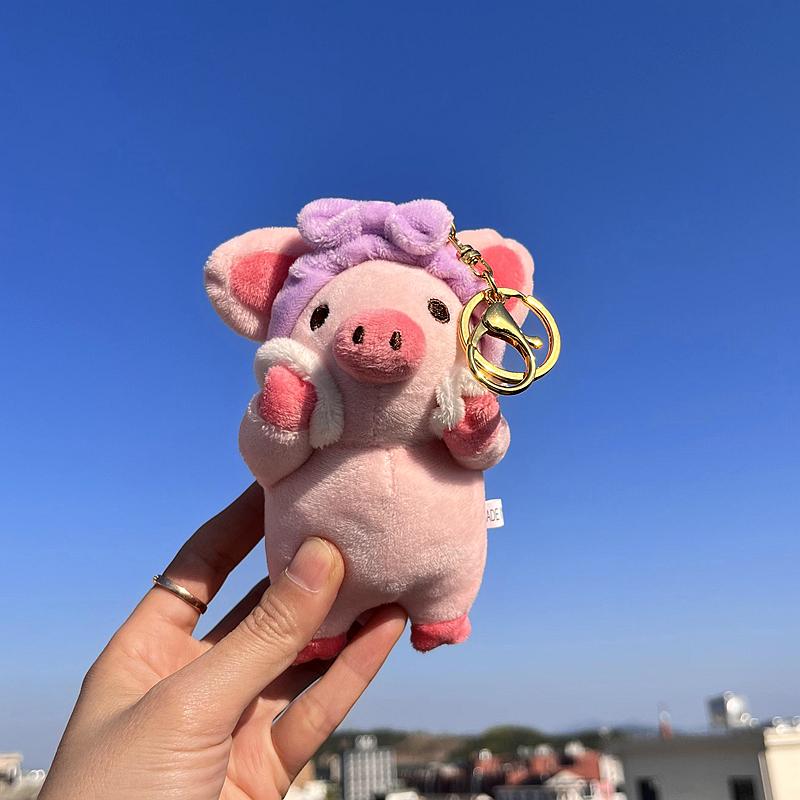 Süßes Cartoon-Gesichtswasch-Schwein Plüschtiere Weiche Plüschpuppe Spielzeug Auto Tasche Anhänger Schlüsselanhänger Stofftiere Spielzeug Kinder Mädchen Junge Geschenke