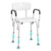 VEVOR Shower Chair, Shower Seat with Back, Adjustable Height Shower Stool, Shower Chair for Inside Shower Bathtub