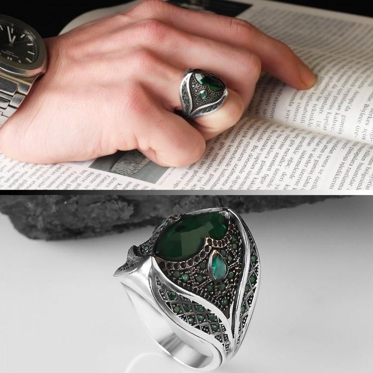 

Мужское кольцо из стерлингового серебра 925 пробы с цирконом огранки «маркиза», модное кольцо, подарочное кольцо, отмеченное наградами кольцо за дизайн, кольцо ручной работы 10