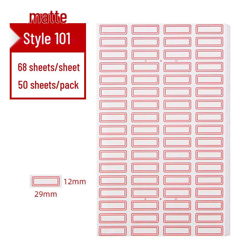 Self-Adhesive Label Paper - 68 Sheets for Handwritten Name and Classification Stickers
