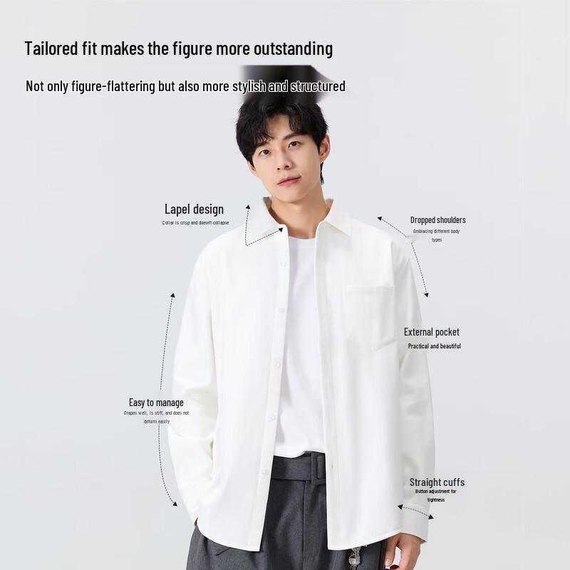 MINISO Men's Winter Warm Oxford Long Sleeve Shirt