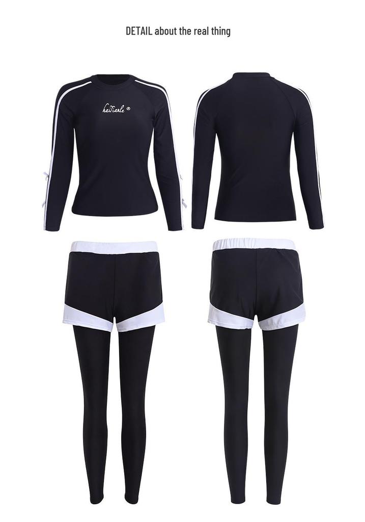 Women's Two-Piece Scuba Suit: Long Sleeve & Pants, Sun Protection, Quick Dry, Slim Fit, Surfing & Snorkeling Swimwear.