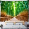 Psychedelischer Bohème-Stil TV-Hintergrund Zuhause Bambuswald Vogel Landschaftsmalerei Wandteppich Wandbehang