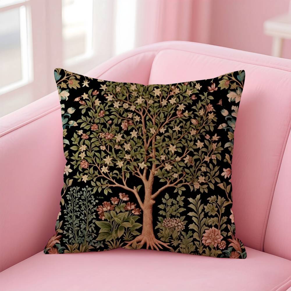 Vintage Medieval Unicorn Art Pillow Case Anti-dustmite Pillowcase Invisible zipper silky short plush Sofa cushion cover