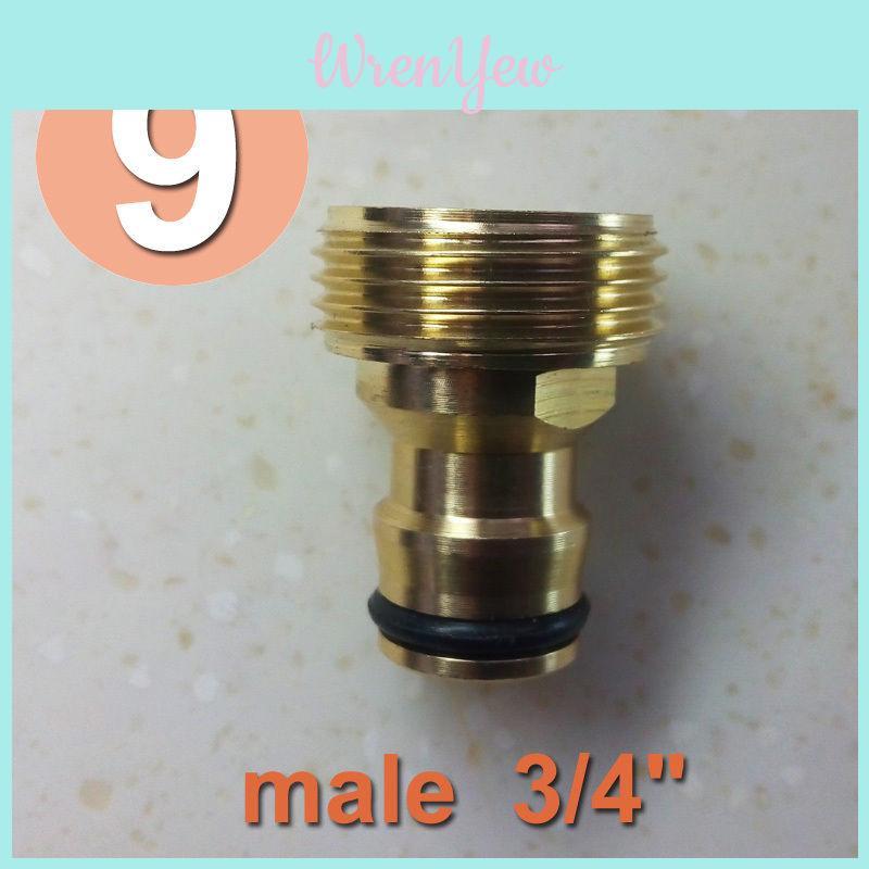 Durable Brass Hose Tap Connector For Garden Pipes With Quick Fit Adapter And Switch Nozzle