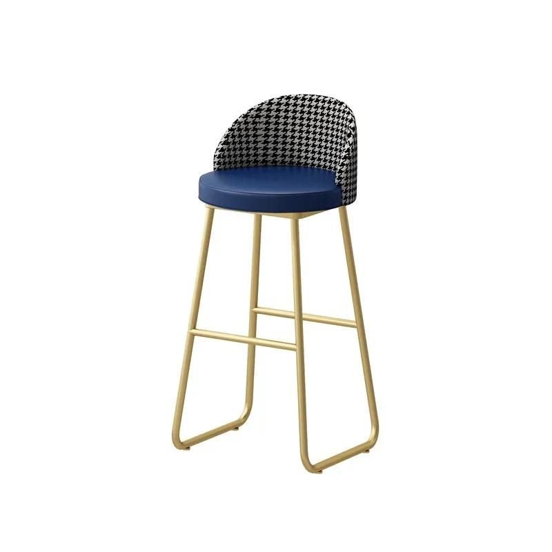 Nordic 65cm Leather Bar Stool – INS Luxury Design with Gold Legs, Backrest, Ideal for Kitchen & Home Bar