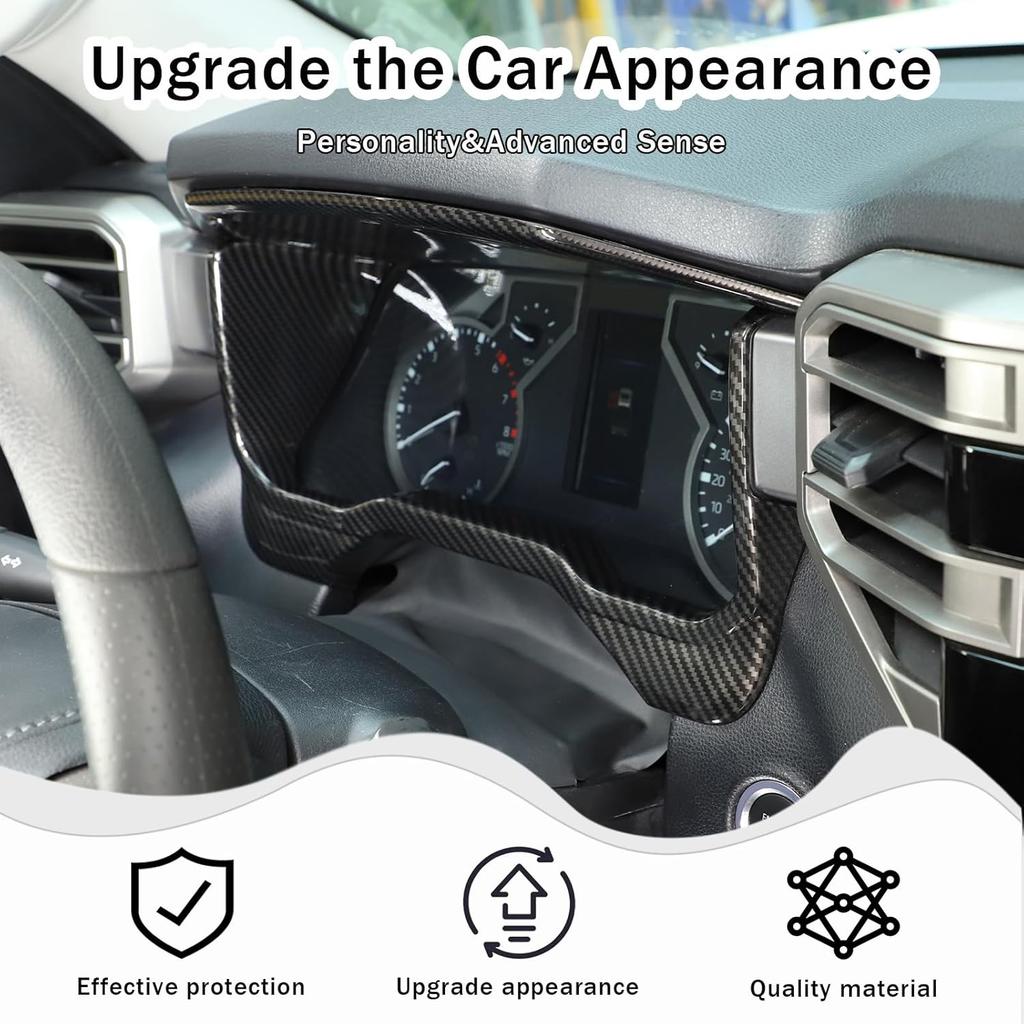 Dashboard Meter Panel Frame Trim for Toyot@ Tundra 2022-2025 /Sequoia 2023-2025 Accessories, ABS Car Center Console Dashboard Protective Cover
