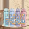 1PC Surfboard Map Art Print 750ml Color Plastic Sports Water Bottle Leakproof Flip Straw Lid Suitable for Sports Office Home Use