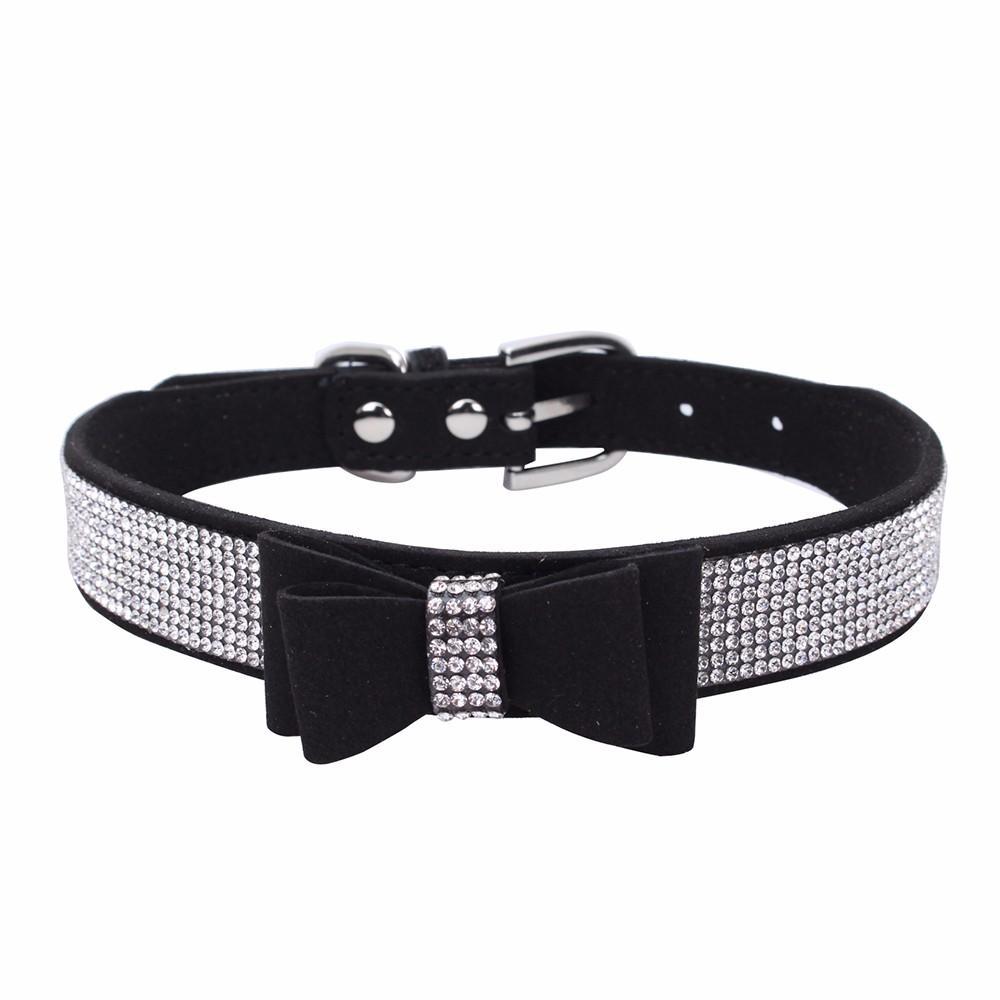 Pet Collars Exquisite Adjustable Bowknot Diamond Dog Puppybuy at a low