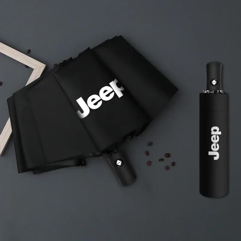 Car Model LOGO Umbrella Auto Anti-UV Accessories for JEEP Wrangler Grand Cherokee JK TJ Compass Renegade Patriot Trail Hawk AMV1