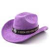 National style suede one-word cowboy top hat French vacation knight cowboy British hat elegant travel outdoor hat