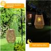Rattan Solar Lantern Waterproof Hanging Bamboo Chandelier Lamp Solar Powered Rattan Weaving Light for Garden Patio Courtyard
